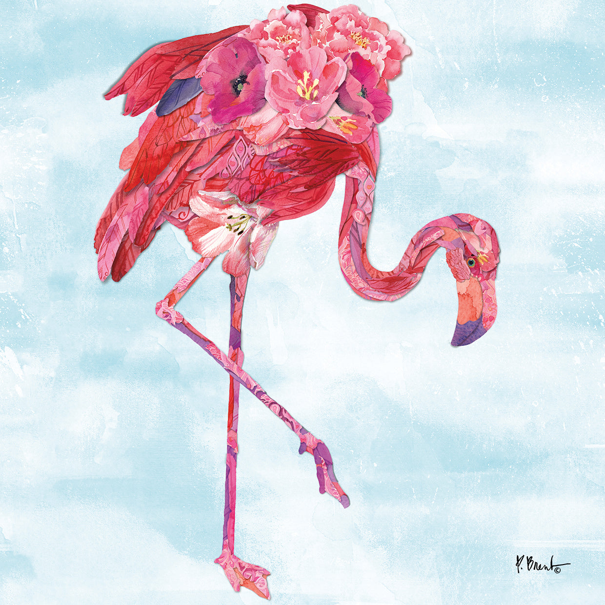 Feathered I - Blue by Paul Brent - top quality wall art work on large canvas & framed canvas prints