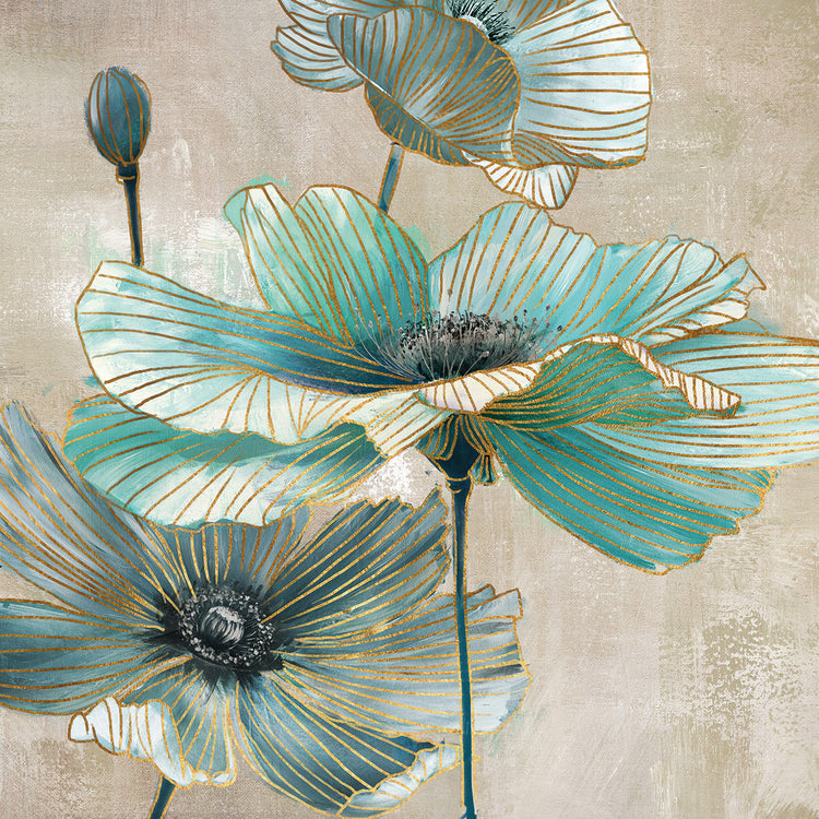 Arte en lienzo Aqua Blooms II