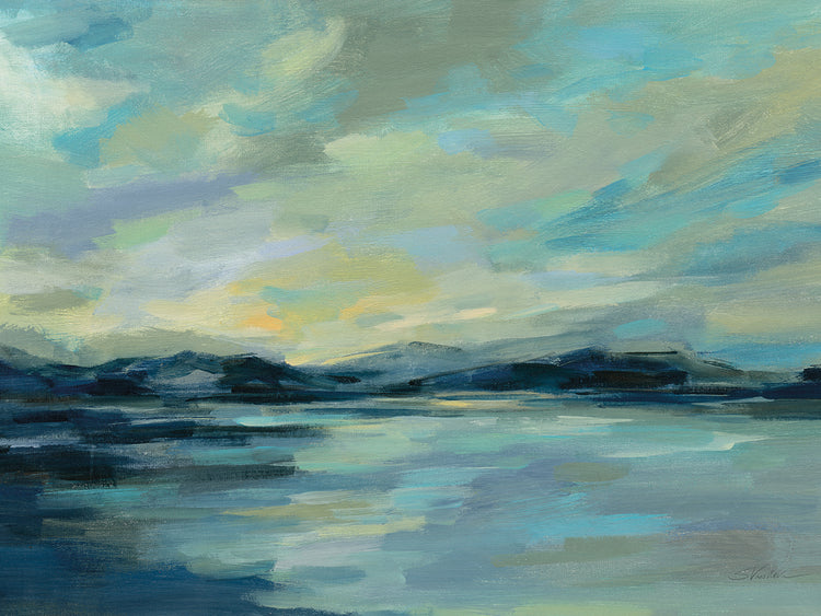 Indigo Sea by Silvia Vassileva - highest quality handcrafted wall art work on large canvas & framed canvas prints