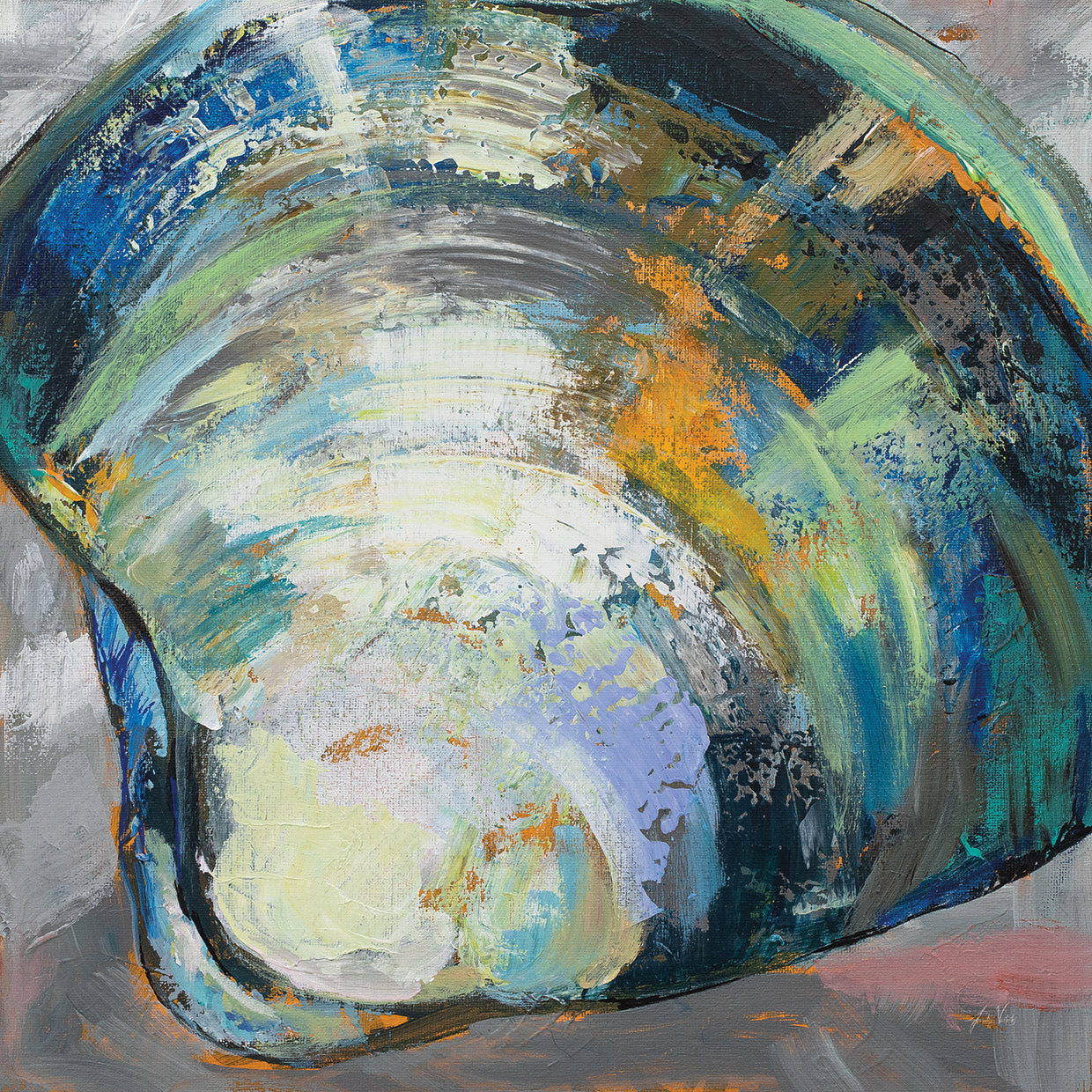 Clamshell Two by Jeanette Vertentes - handcrafted wall art work on large canvas & framed canvas prints, made to order