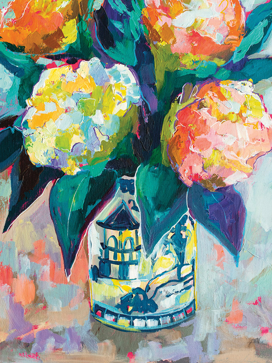 Sunset Bouquet by Jeanette Vertentes - larger sizes handcrafted wall art work on large canvas & framed canvas prints