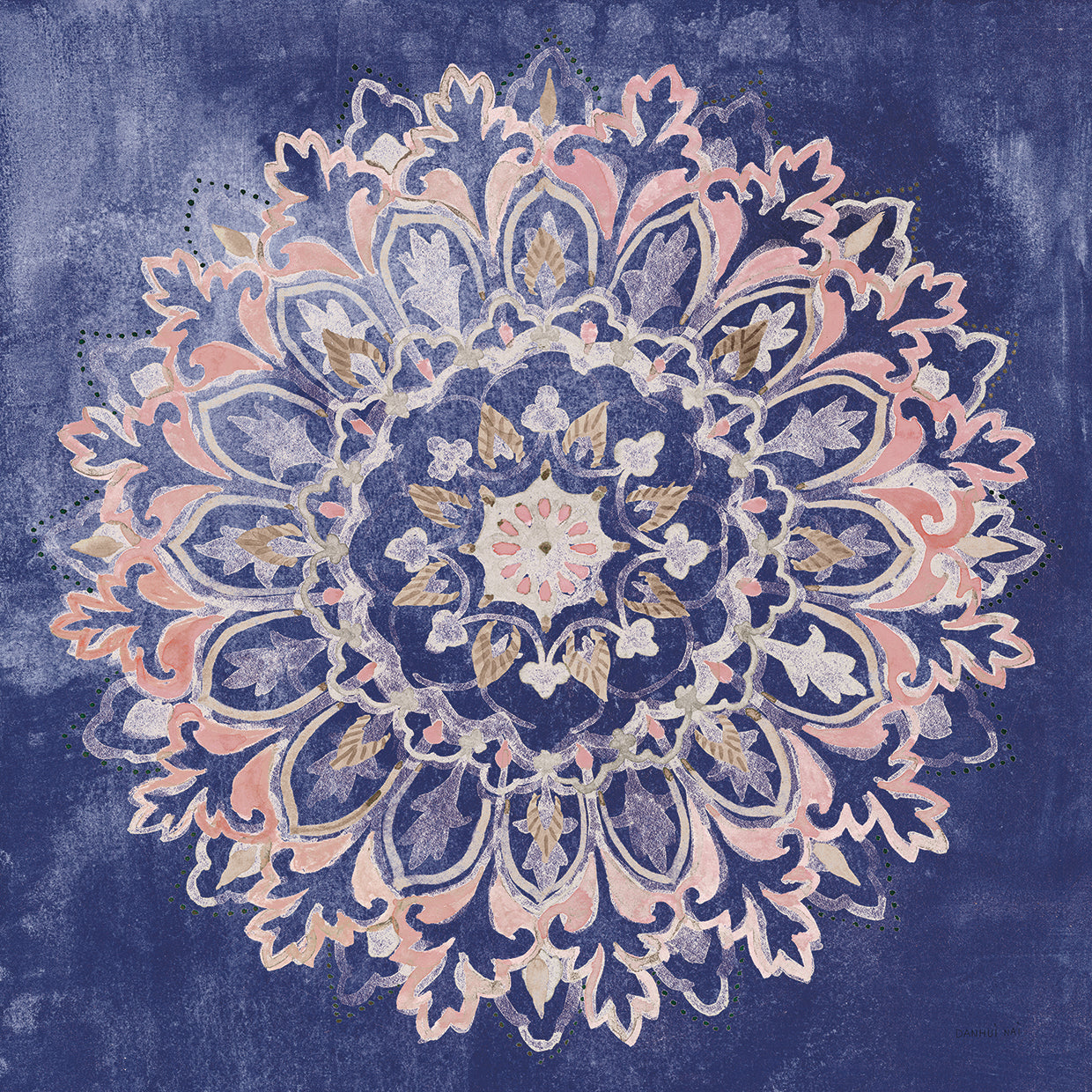 Mandala Delight II Navy by Danhui Nai - lowest price wall art work on large canvas & framed canvas prints