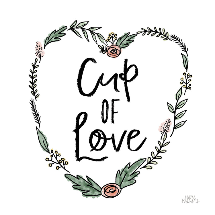 Arte de la lona de la taza del amor