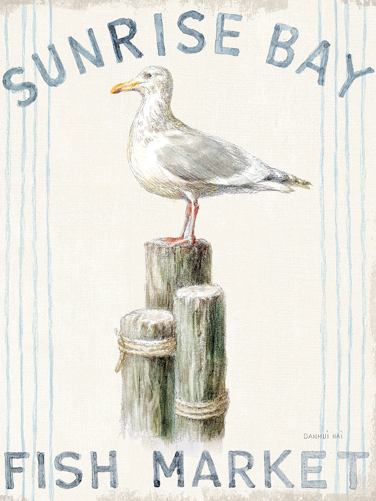 Floursack Nautical XIII by Danhui Nai - museum quality wall art work on large canvas & framed canvas prints