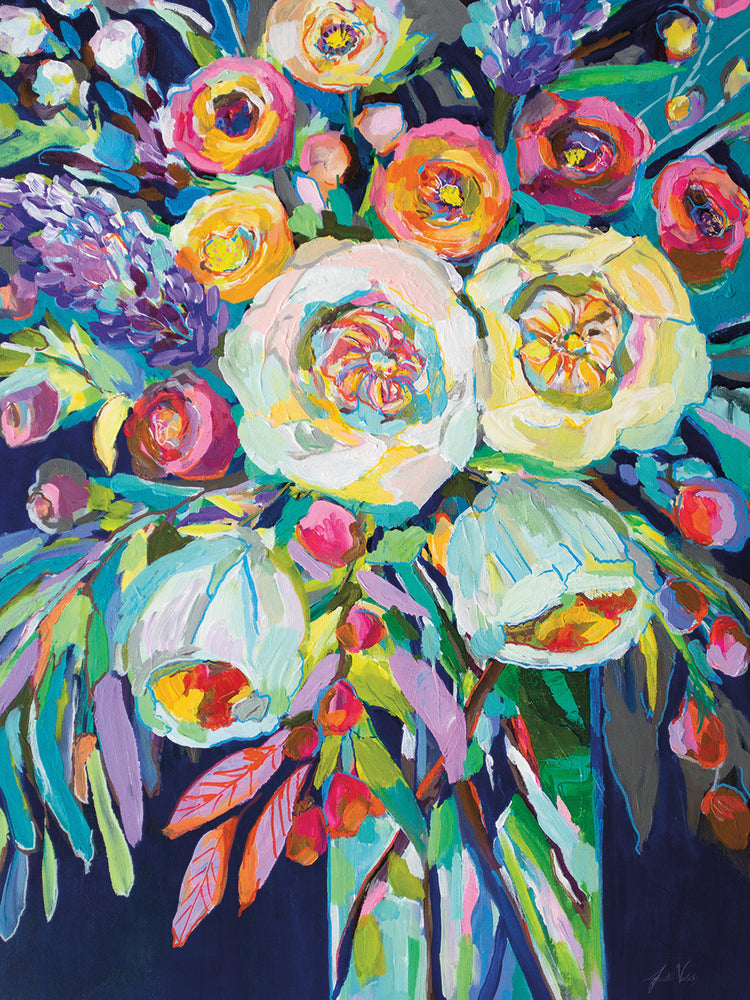 Lilys Bouquet by Jeanette Vertentes - highest quality handcrafted wall art work on large canvas & framed canvas prints