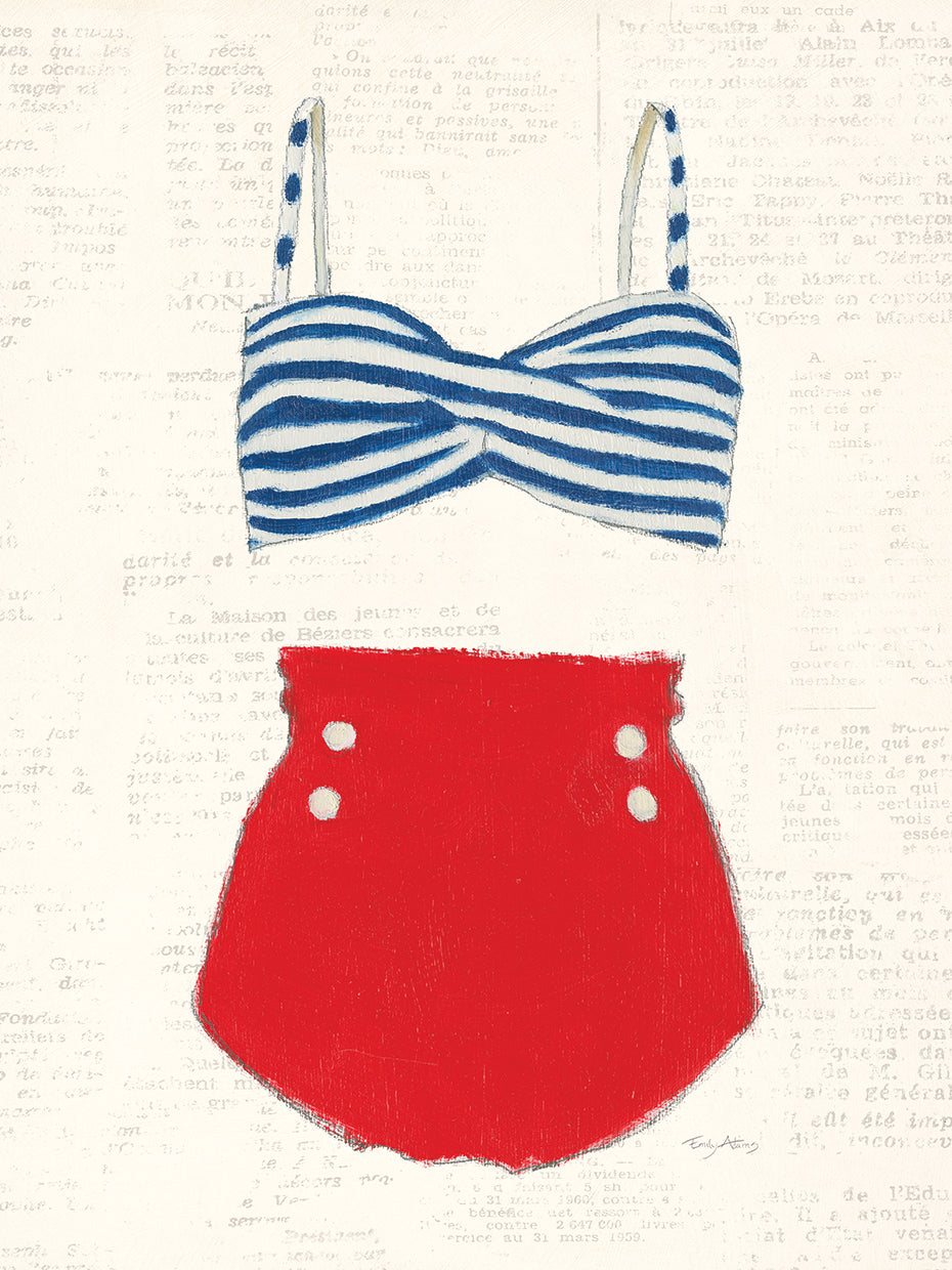 Retro Swimwear IV Newsprint