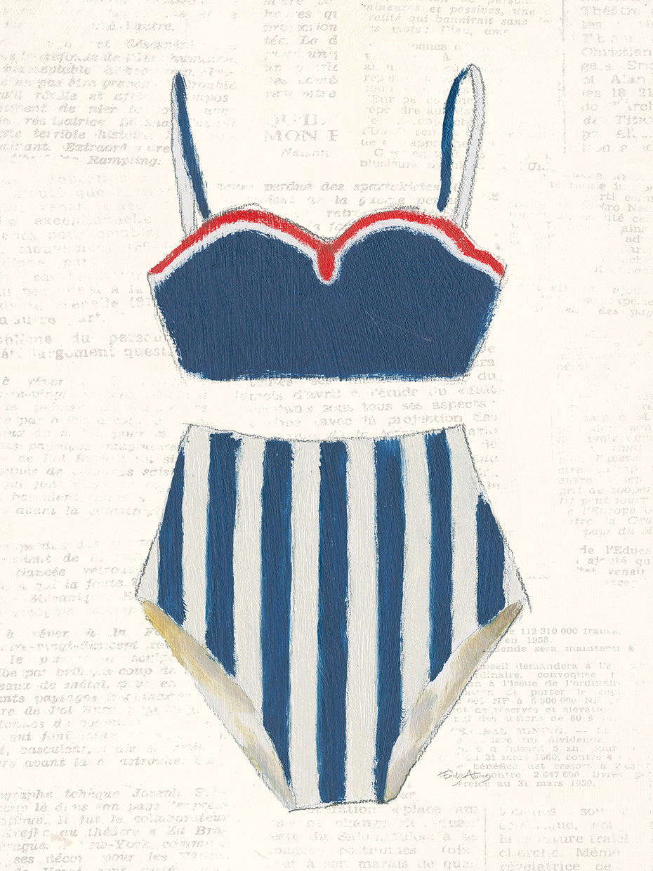 Retro Swimwear III Newsprint