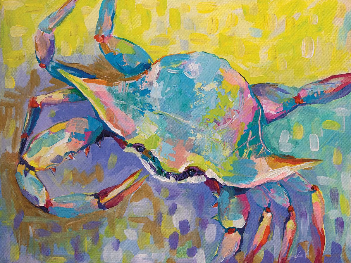 Crabby Boyby Jeanette Vertentes - handcrafted wall art work on large canvas & framed canvas prints, made to order