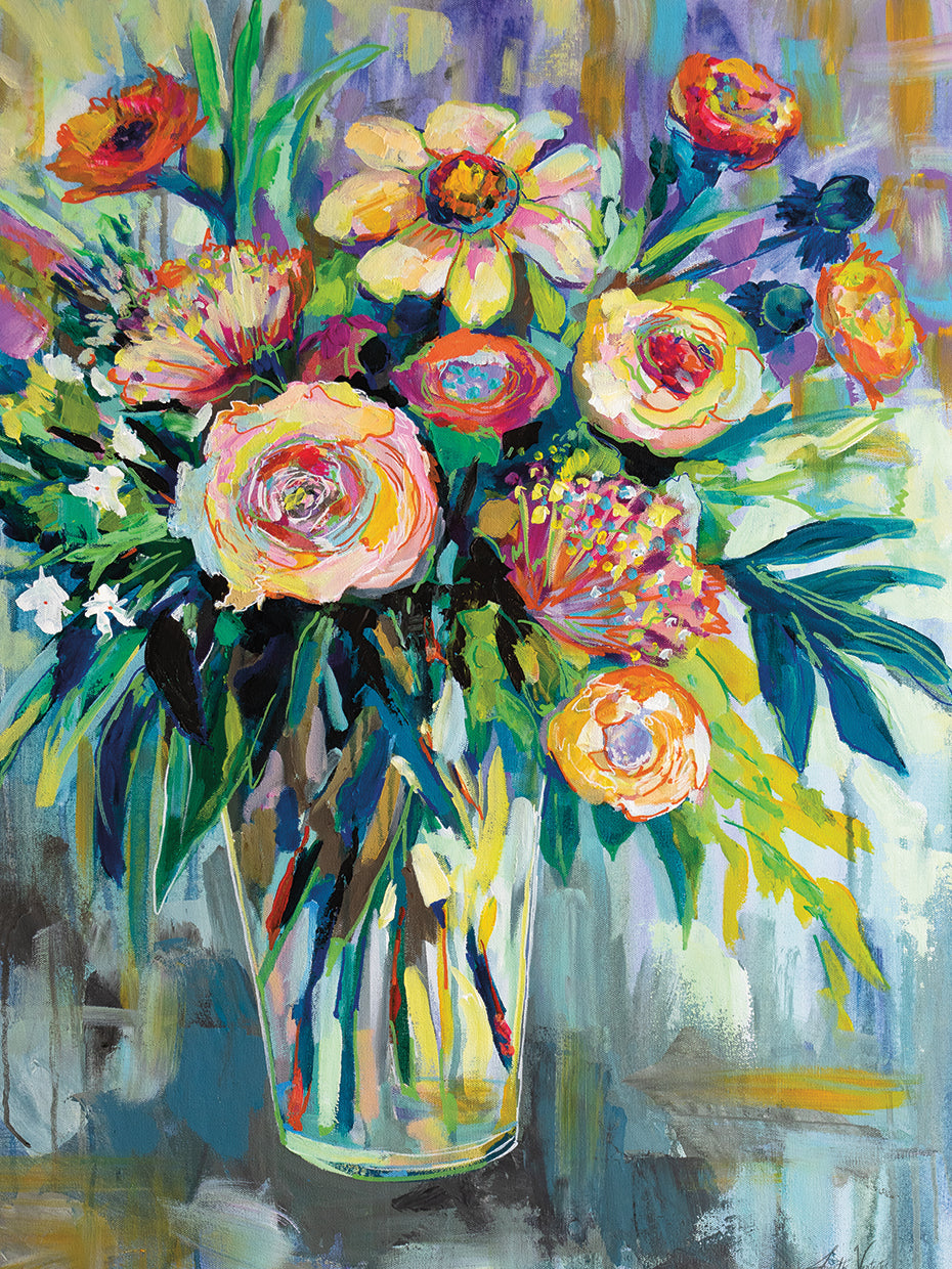 Summer Happiness by Jeanette Vertentes - larger sizes handcrafted wall art work on large canvas & framed canvas prints