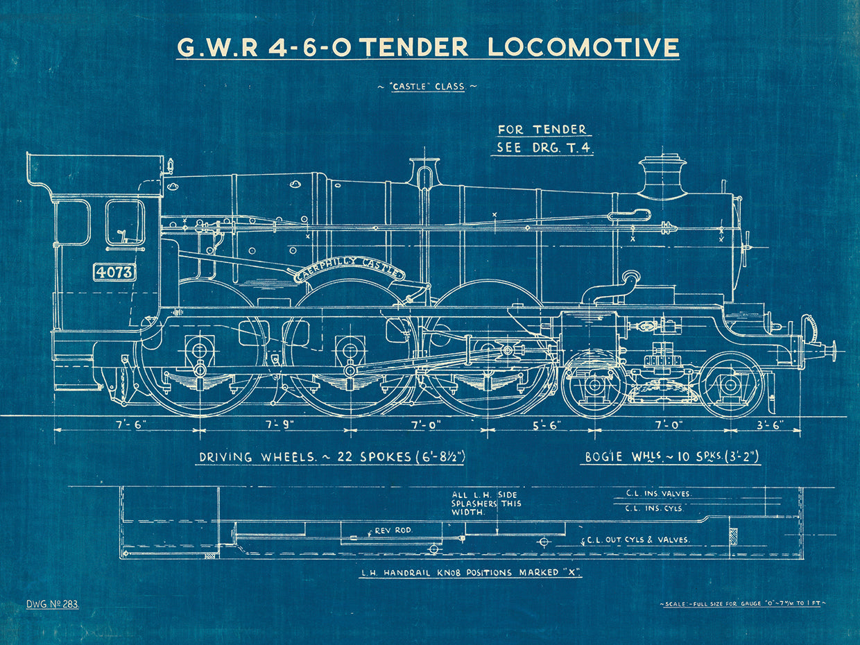 Locomotora Blueprint I Arte de la lona
