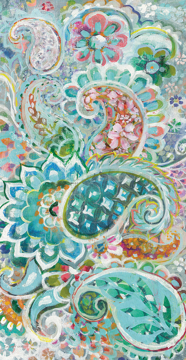 Paisley Flowers by Danhui Nai - lowest price wall art work on large canvas & framed canvas prints