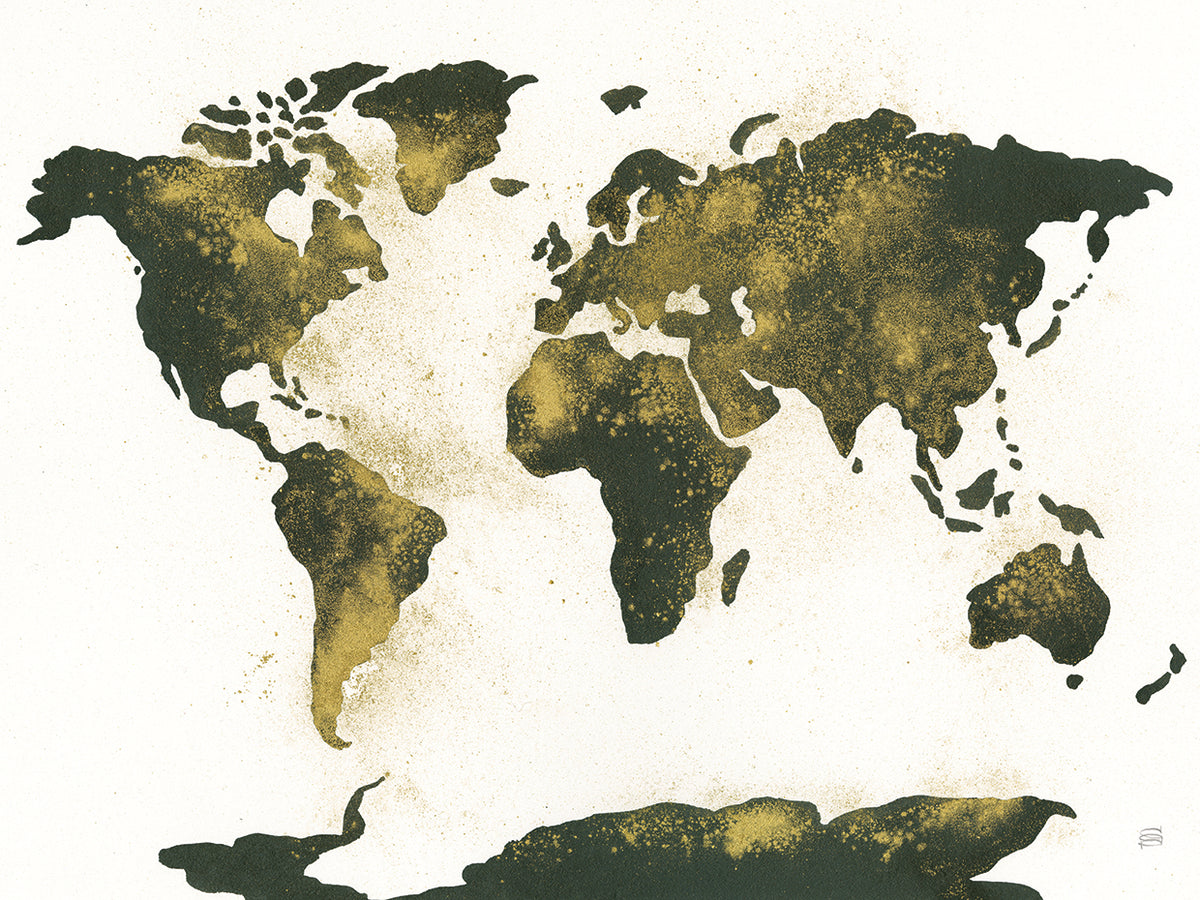 World Map Gold Dust