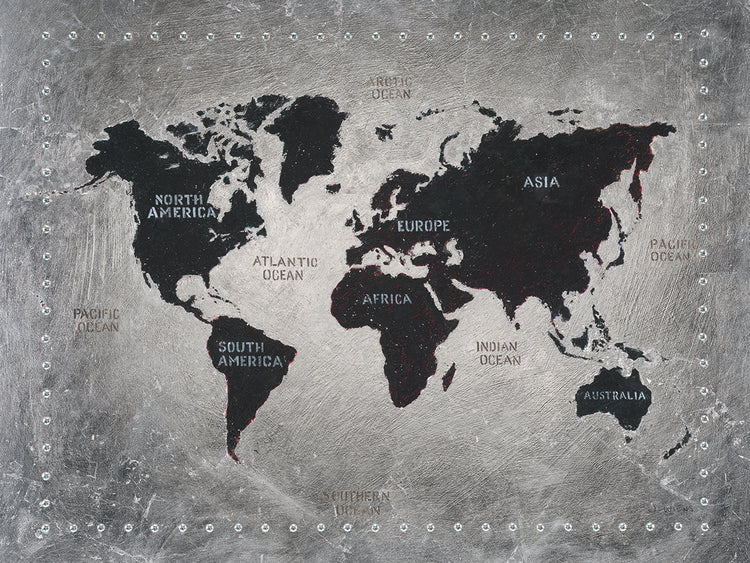 Arte de la lona del mapa del mundo que remacha