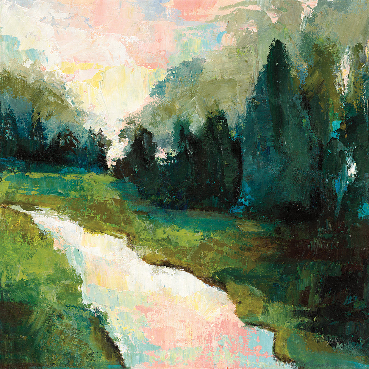 River Walk by Jeanette Vertentes - larger sizes handcrafted wall art work on large canvas & framed canvas prints