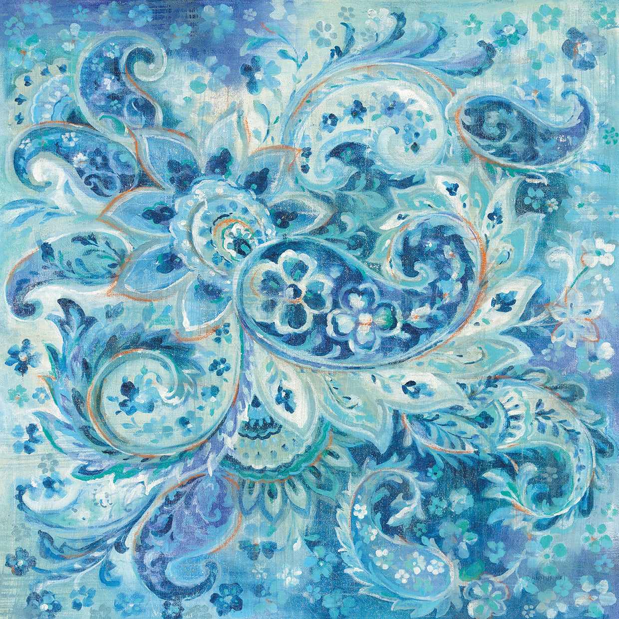 Surat Paisley by Danhui Nai  - best quality handcrafted wall art work on large canvas & framed canvas prints