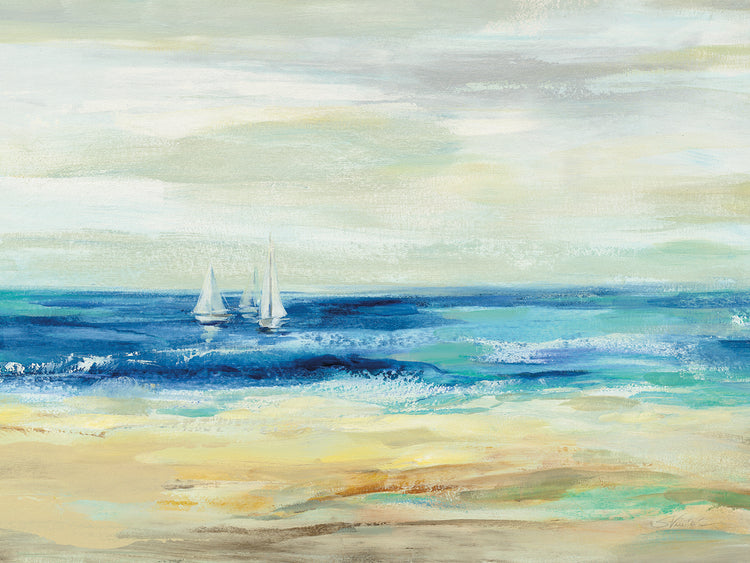 Sand and Sea by Silvia Vassileva - best quality handcrafted wall art work on large canvas & framed canvas prints