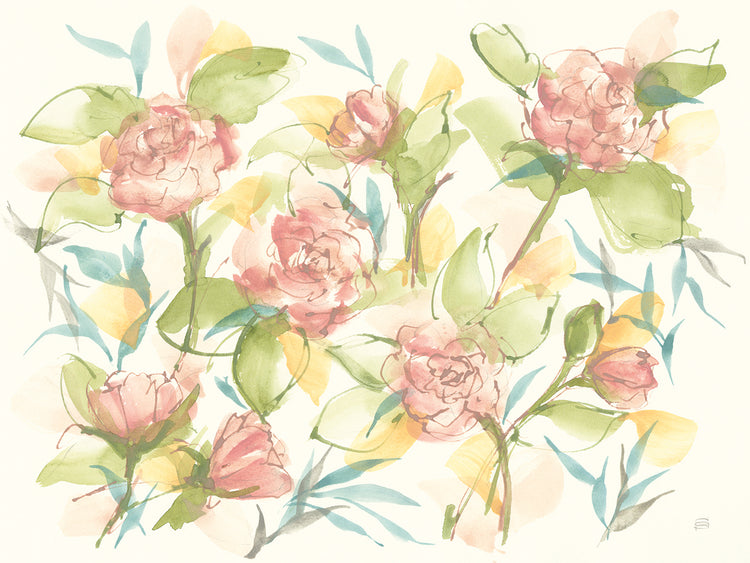 Arte de la lona de las camelias del rubor