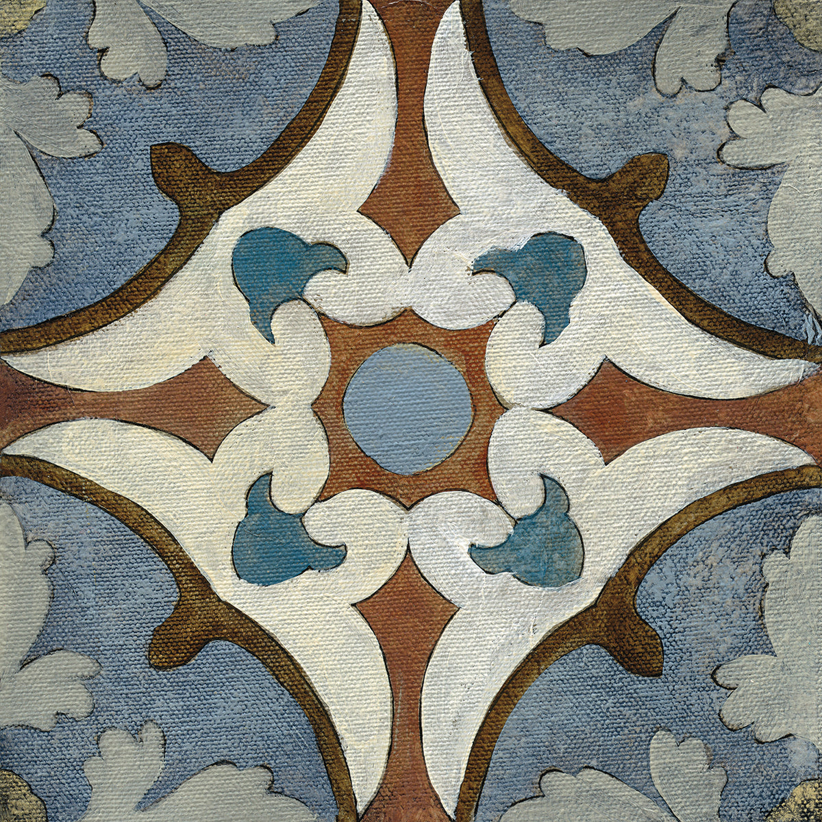 Old World Tile VII by Silvia Vassileva - top quality wall art work on large canvas & framed canvas prints