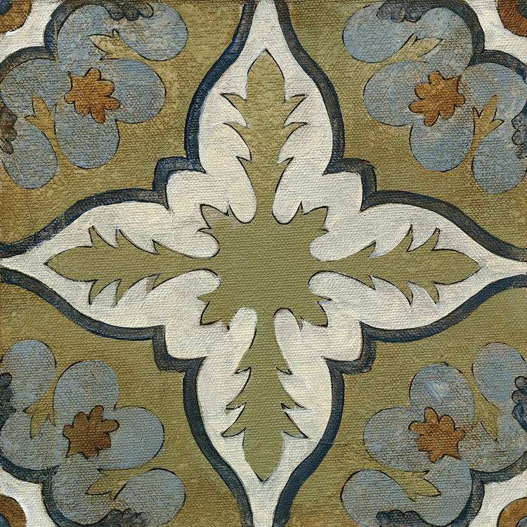 Old World Tile II by Silvia Vassileva - handcrafted wall art work on large canvas & framed canvas prints, made to order