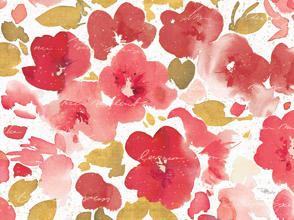 Floral Flow I Red Gold