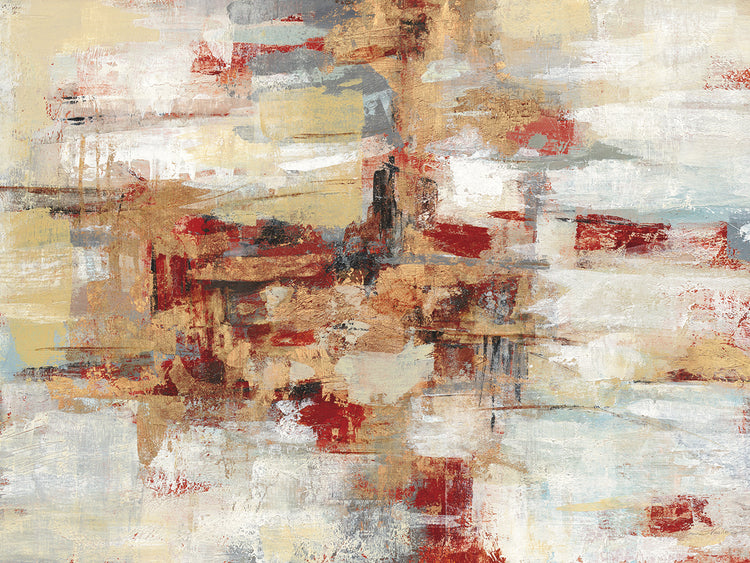 Old Bridge Reminiscence Red by Silvia Vassileva - handcrafted wall art work on large canvas & framed canvas prints, made to order