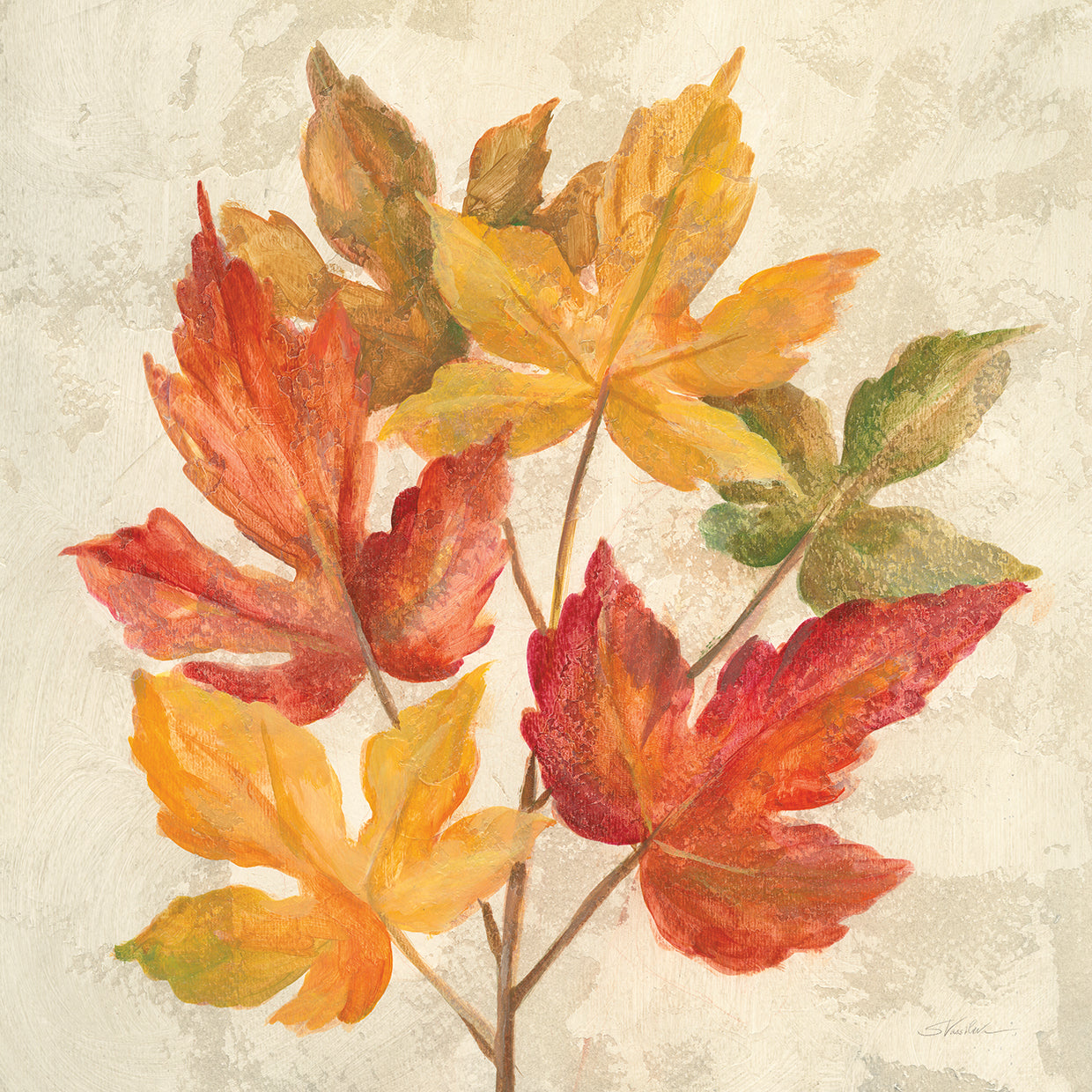 November Leaves IV by Silvia Vassileva - lowest price wall art work on large canvas & framed canvas prints
