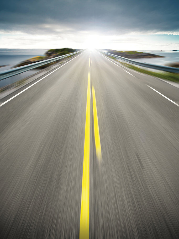 Arte de la lona de la falta de definición de la carretera costera