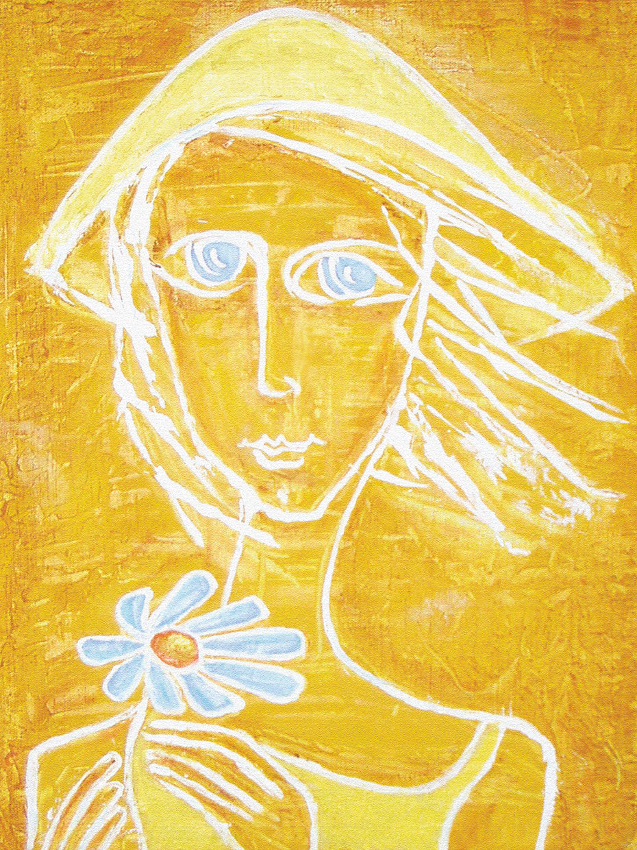 Arte de la lona de la margarita de ojos azules