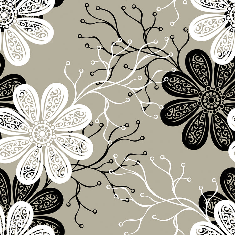 Cuadro en lienzo Groovy Grey Blooms