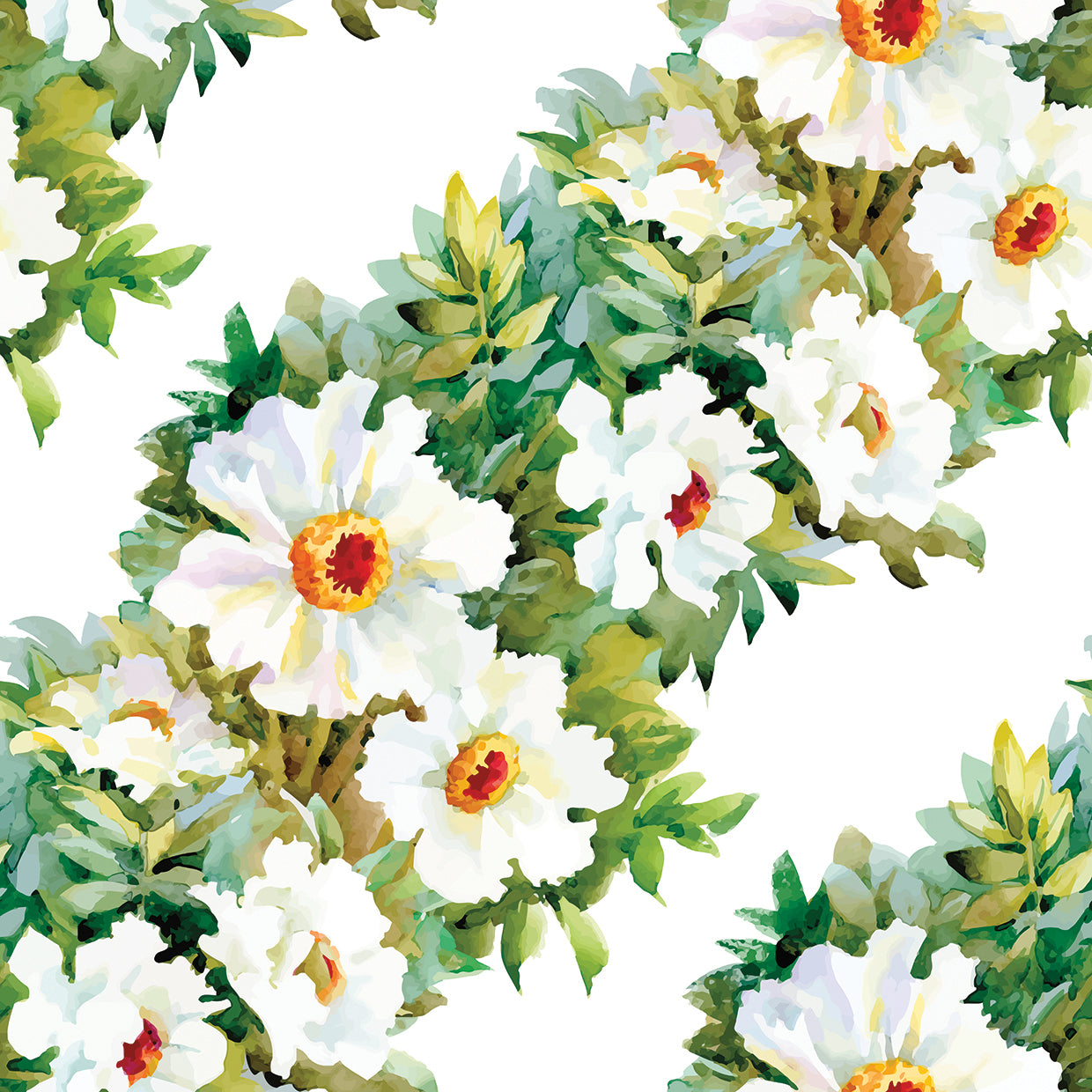 Arte de la lona del vals de la flor blanca