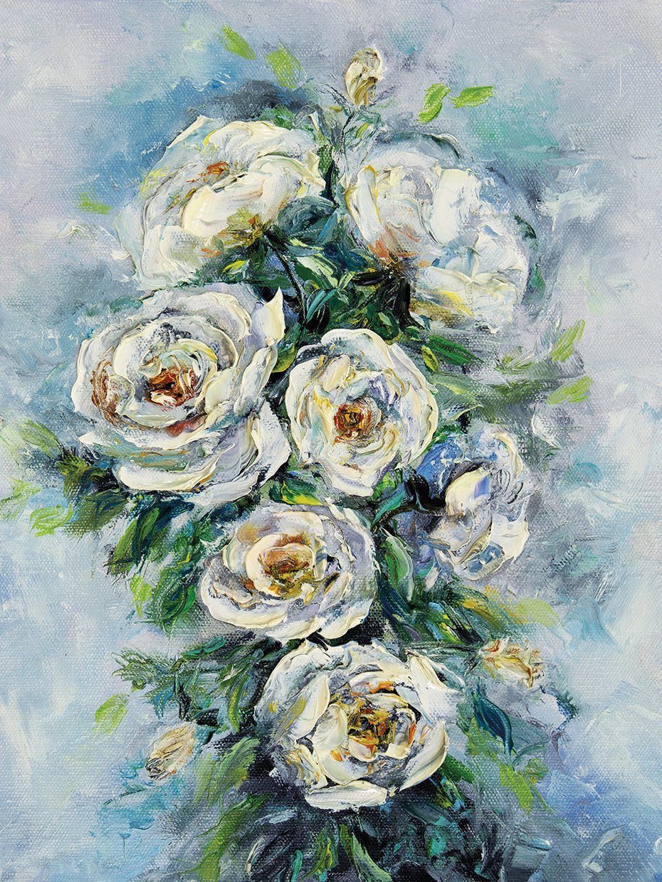Arte de la lona de los susurros de la rosa blanca