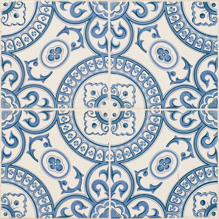 Arte de lienzo de azulejo de mosaico azul cobalto