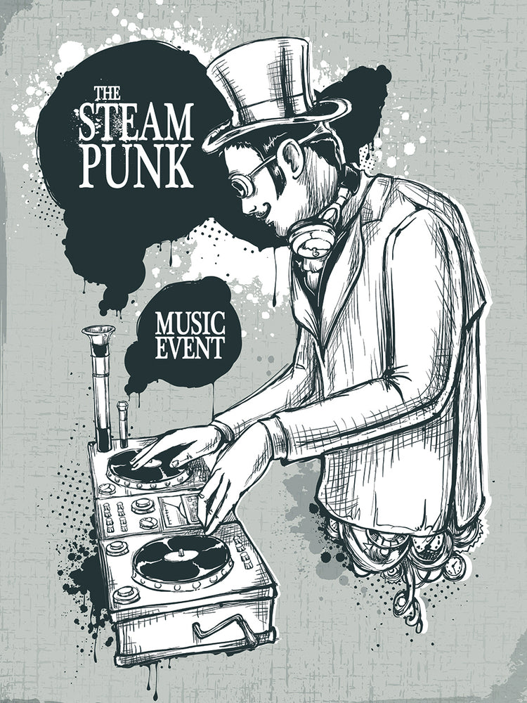 Arte de la lona de DJ Steampunk