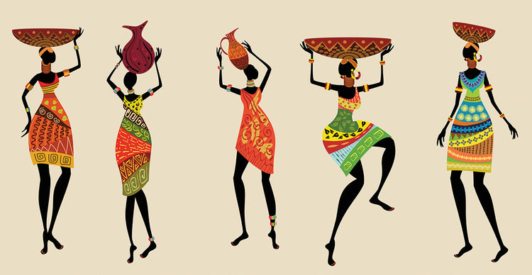 Arte de la lona de las tradiciones africanas