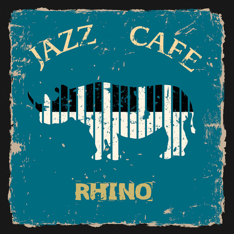 Rhapsody en Blue Rhino Canvas Art