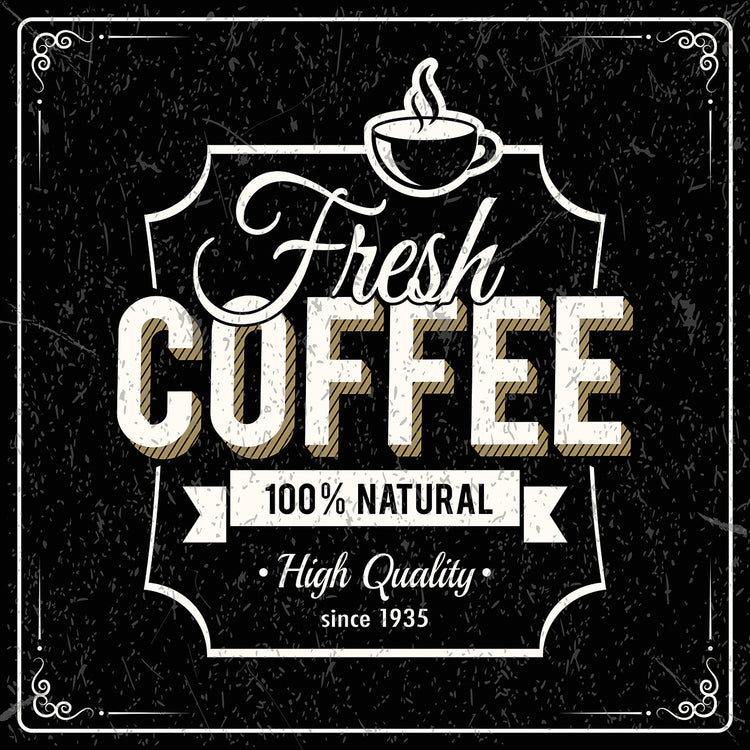 Arte de la lona del cartel del café del vintage
