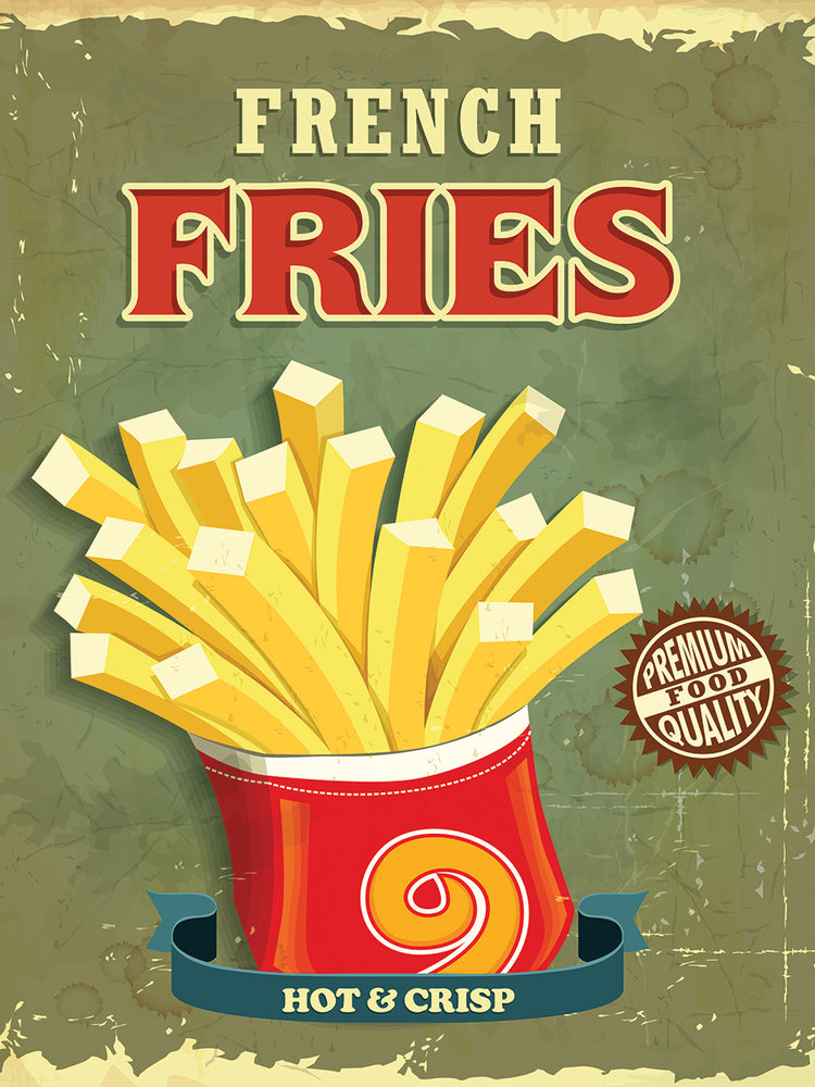 Francés Fry Diner Vintage Lienzo Arte
