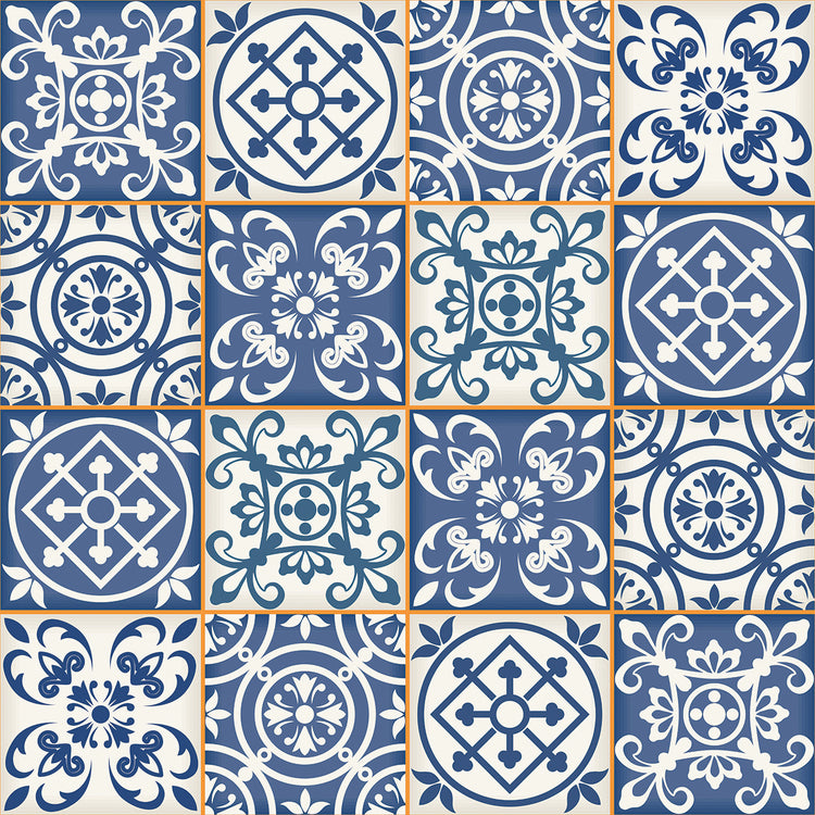 Lienzo Marruecos en azul y blanco