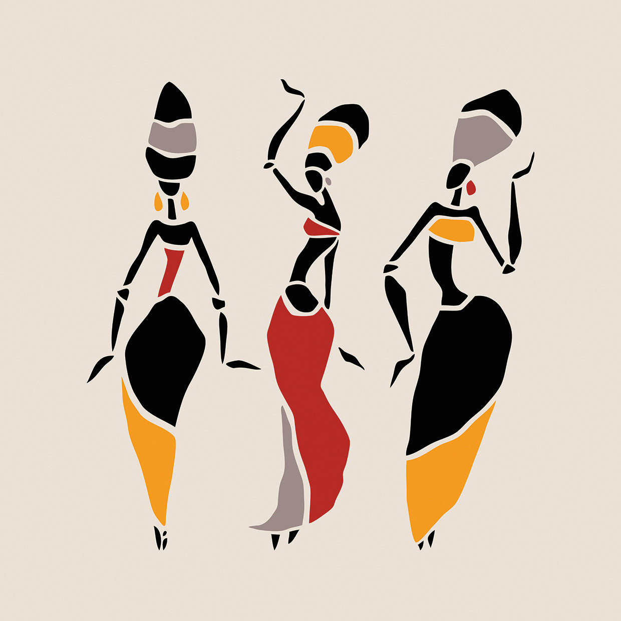Arte de lienzo de tres de un tipo de bailarines