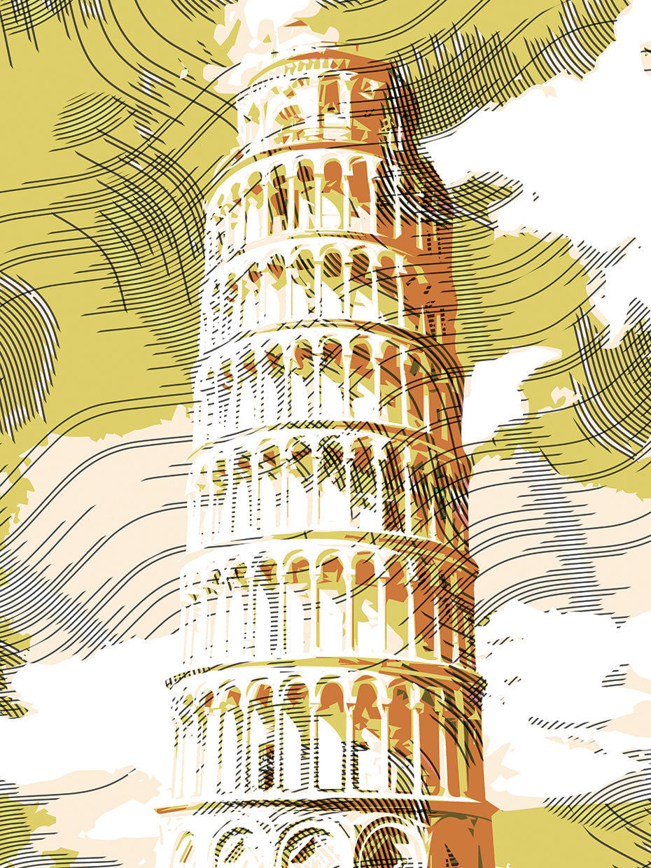 Arte de la lona de Pisa no demasiado perfecto
