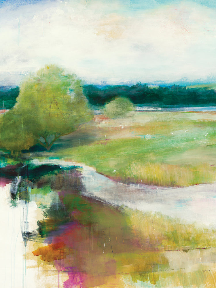 Crossing the Stream by Jill Martin  - best quality handcrafted wall art work on large canvas & framed canvas prints