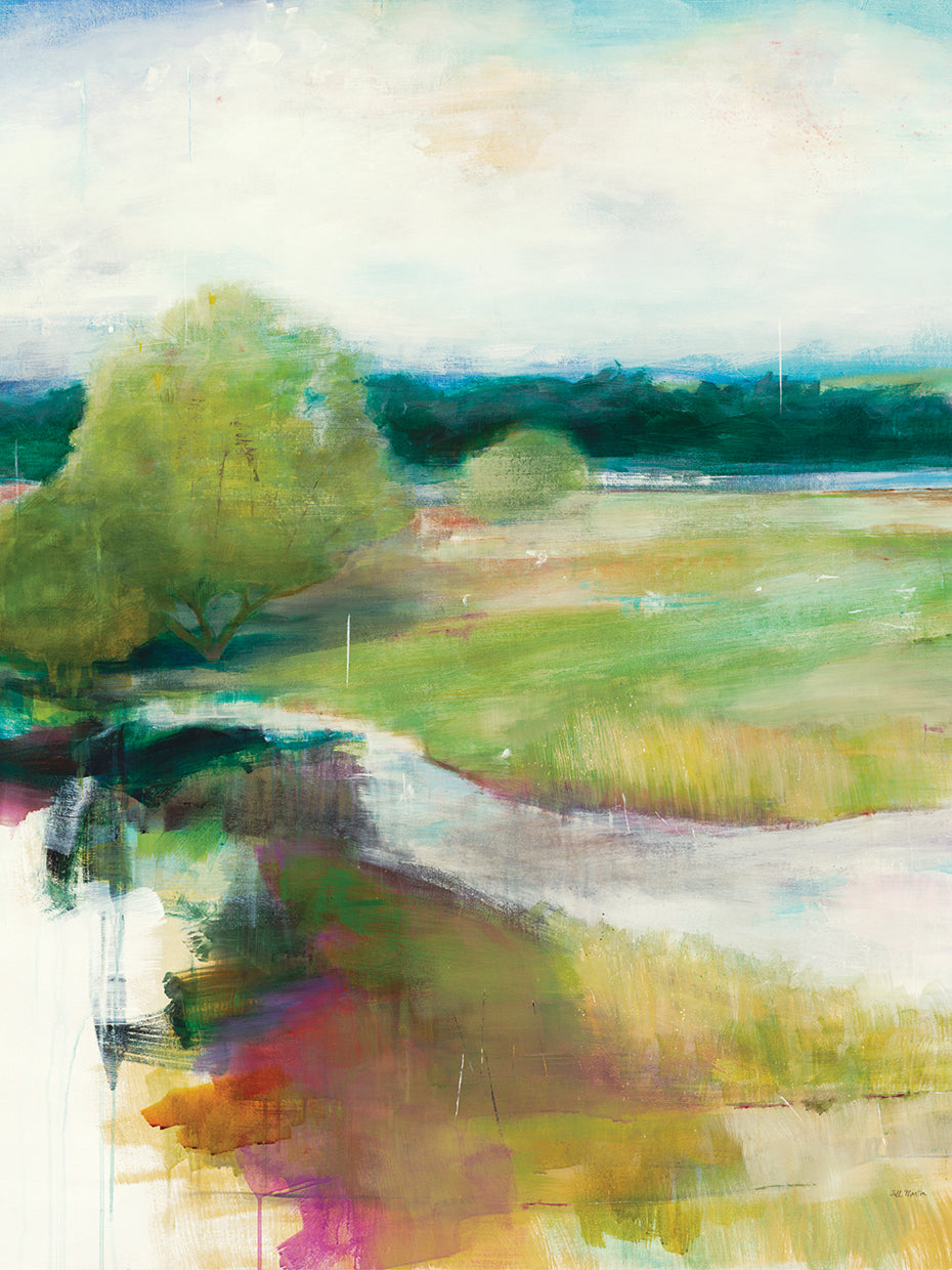 Crossing the Stream by Jill Martin  - best quality handcrafted wall art work on large canvas & framed canvas prints