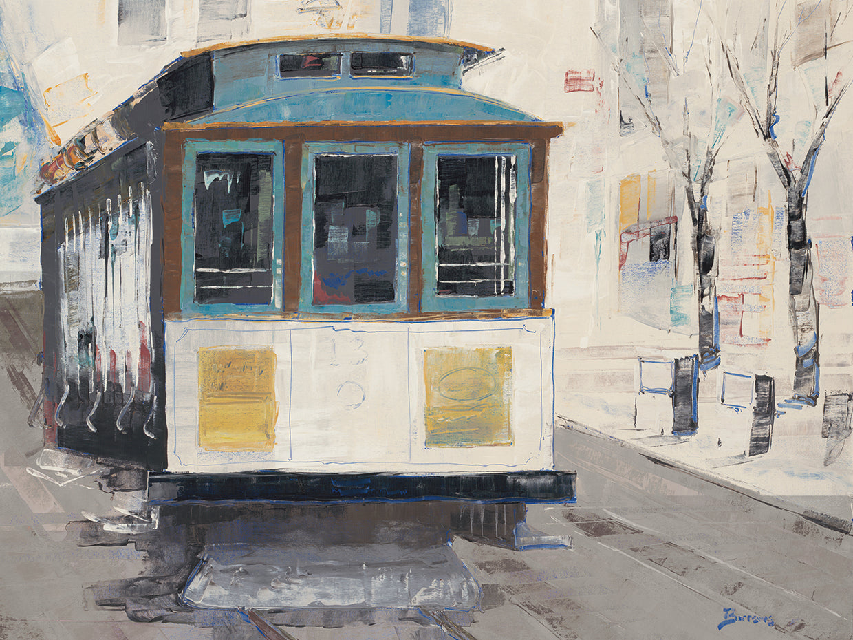 Cable Car by John Burrows  - museum quality wall art work on large canvas & framed canvas prints