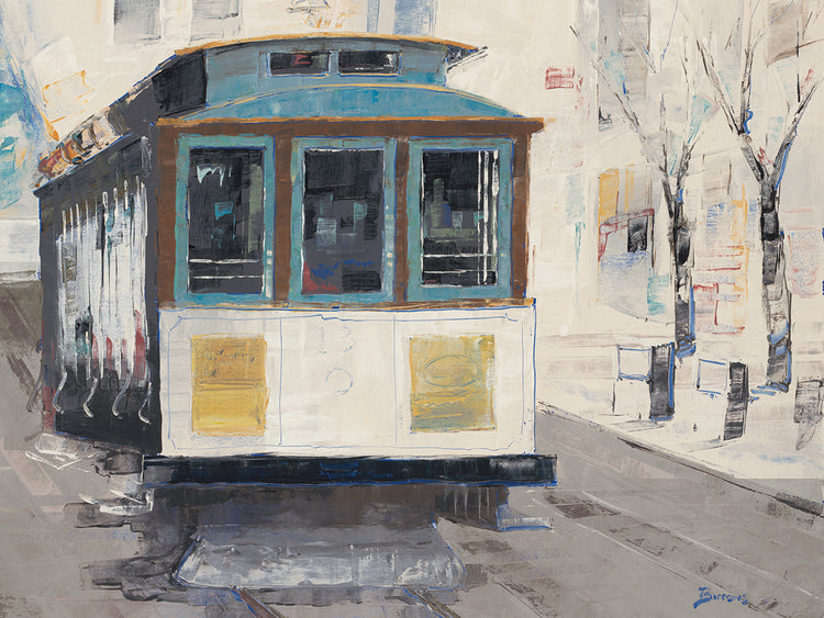 Cable Car by John Burrows  - museum quality wall art work on large canvas & framed canvas prints