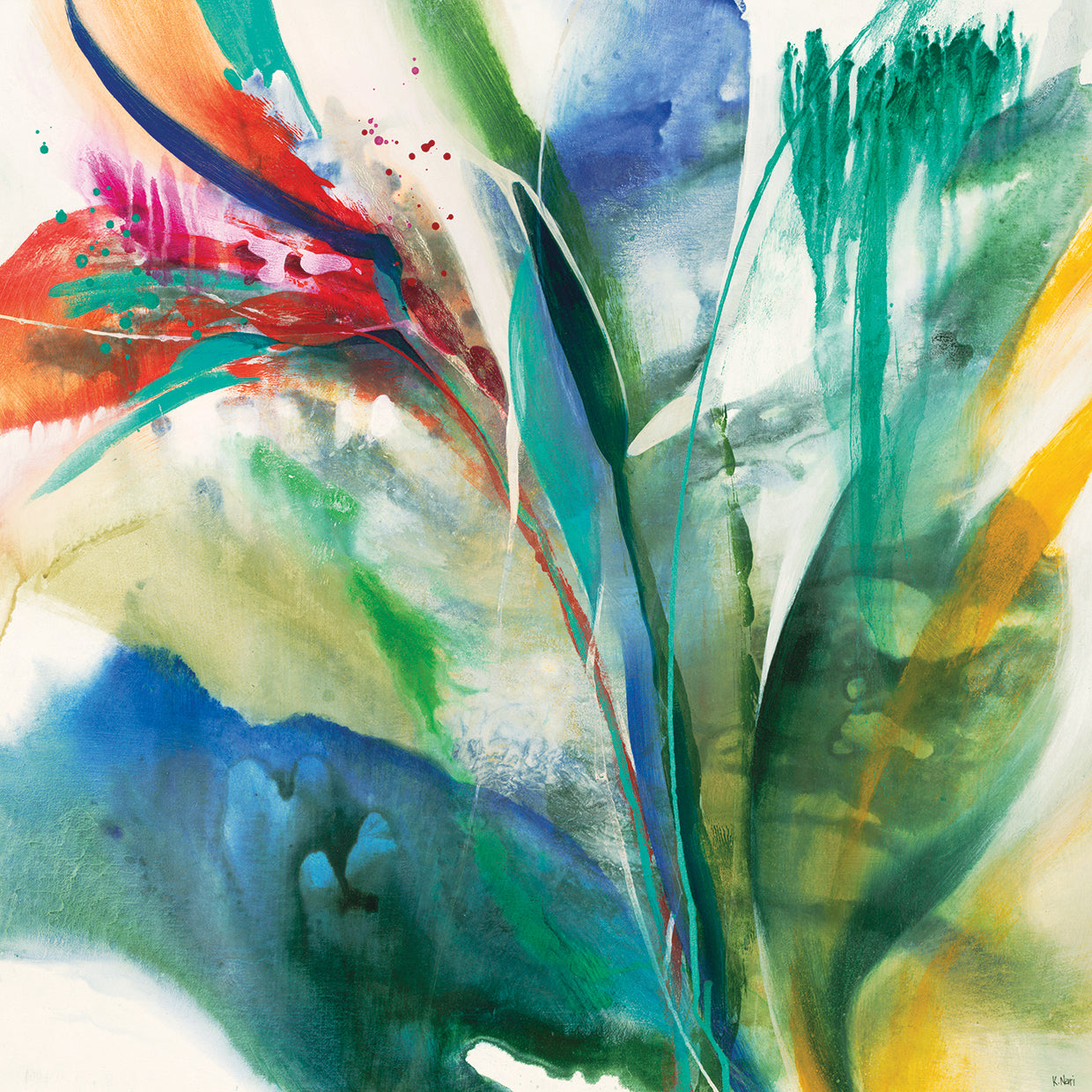 Bird of Paradise by K. Nari  - highest quality handcrafted wall art work on large canvas & framed canvas prints