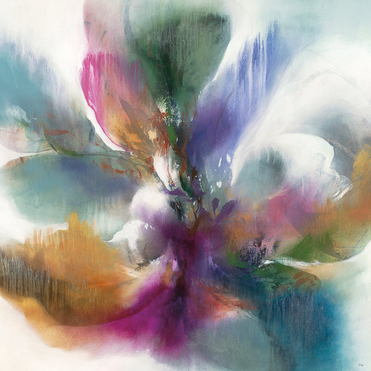 Fuchsia Bloom by K. Nari  - larger sizes handcrafted wall art work on large canvas & framed canvas prints