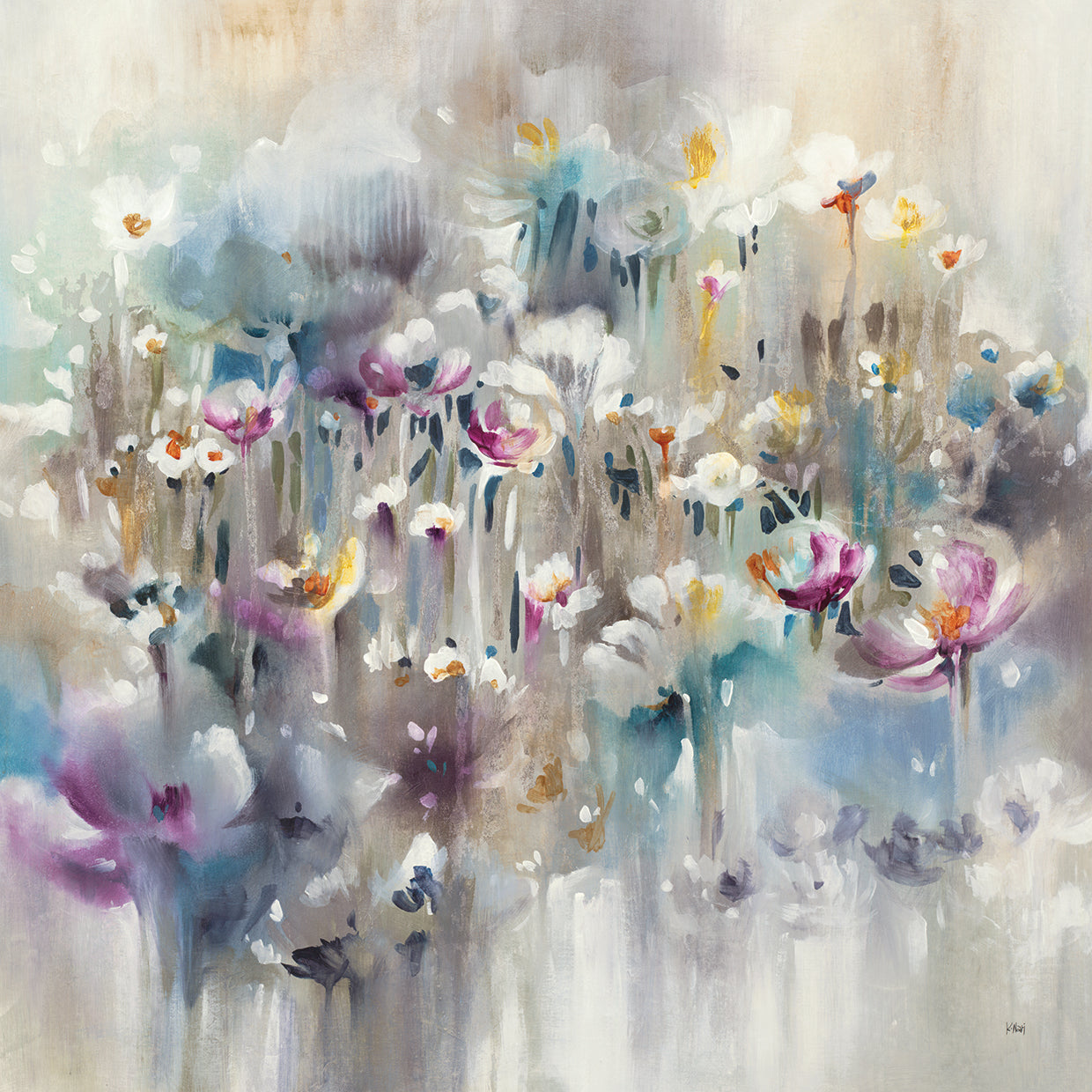 Wild Flowers by K. Nari  - top quality wall art work on large canvas & framed canvas prints