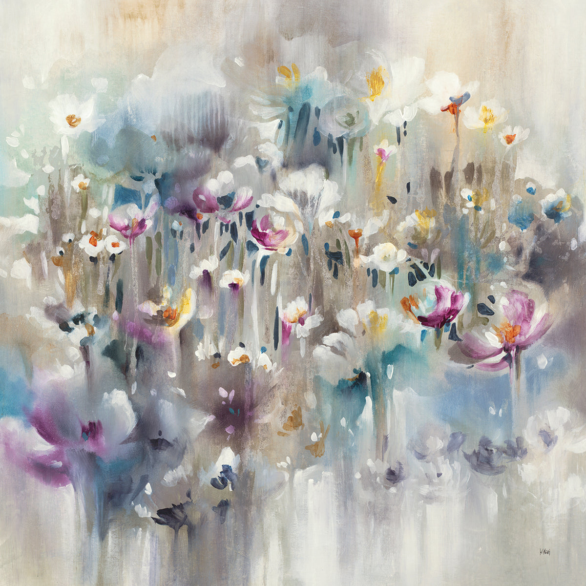 Wild Flowers by K. Nari  - top quality wall art work on large canvas & framed canvas prints