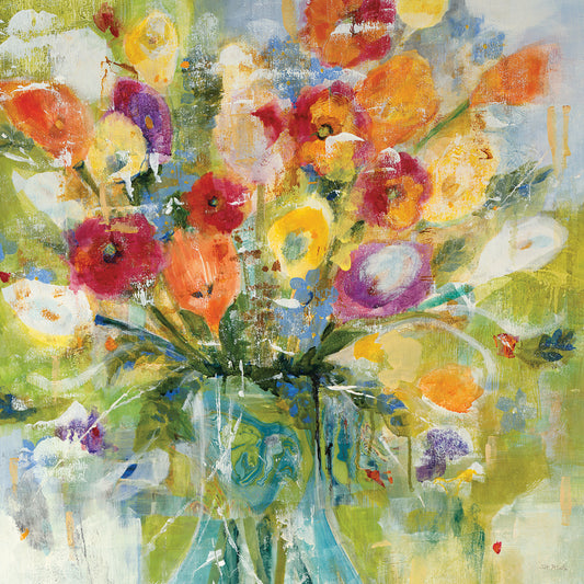 Colorful Bouquet by Jill Martin - handcrafted wall art work on large canvas & framed canvas prints, made to order