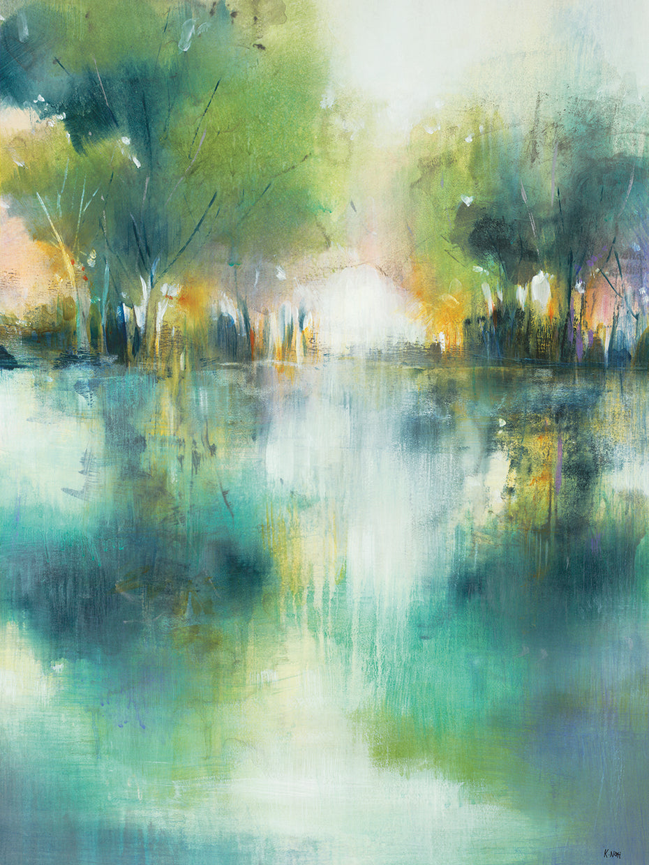 Sunset Creek by K. Nari  - museum quality wall art work on large canvas & framed canvas prints
